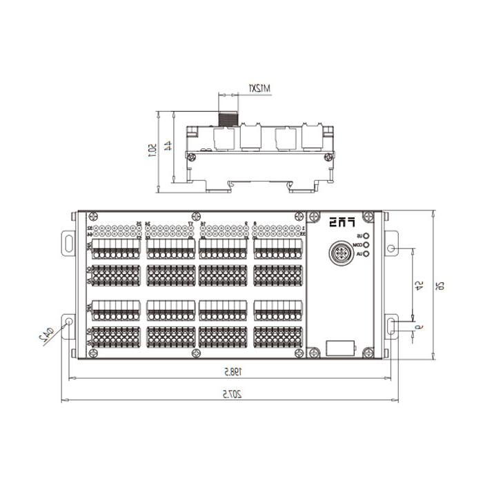 IP20、IO-Link Hub、NPN、64DI/DO 自适应、Class B、端子式模块、009C71